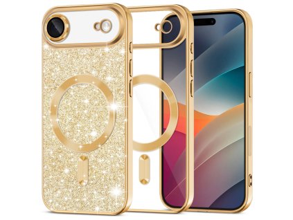 Techsuit - Luxury Glitter MagSafe ochranný obal na iPhone 17 Air – zlatý