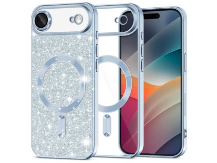 Techsuit - Luxury Glitter MagSafe ochranný obal na iPhone 17 Air – svetlomodrý