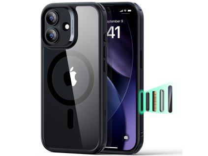 ESR - Classic Hybrid HaloLock ochranný obal na iPhone 17 - priehľadný čierny