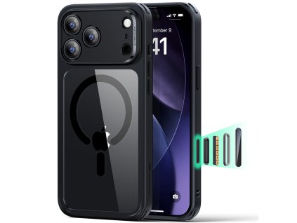 ESR - Classic Hybrid HaloLock ochranný obal na iPhone 17 Pro Max - priehľadný čierny