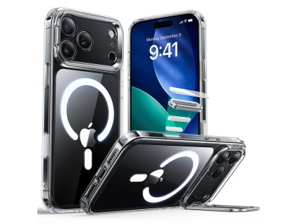 ESR - Classic Hybrid HaloLock Kickstand ochranný obal na iPhone 17 Pro Max - priehľadný