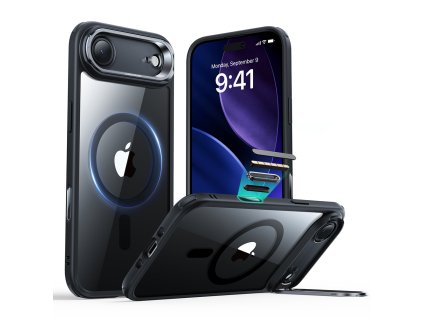 ESR - Classic Hybrid HaloLock Kickstand ochranný obal na iPhone 17 Air - priehľadný čierny