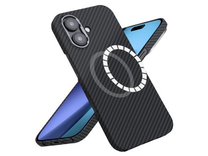 Techsuit - Aramid Fiber MagSafe ochranný obal na iPhone 17 – čierny