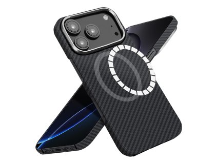 Techsuit - Aramid Fiber MagSafe ochranný obal na iPhone 17 Pro Max – čierny