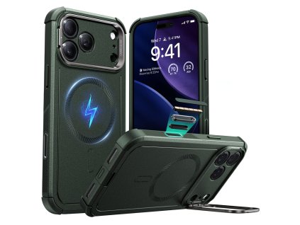 ESR - Cyber Armor Kickstand ochranný obal na iPhone 17 Pro Max - zelený
