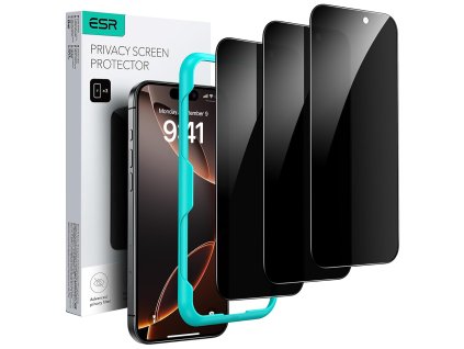 ESR - Privacy Tempered Glass ochranné sklo (3 kusy) pre iPhone 17 Pro Max - čierna
