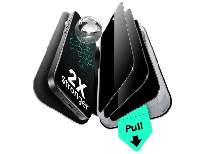 ESR - Privacy Tempered Glass UltraFit ochranné sklo (3 kusy) pre iPhone 17 / iPhone 16 Pro - čierna