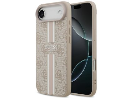 Guess - Hardcase 4G Printed Stripes MagSafe ochranný obal na iPhone 17 Air - ružový