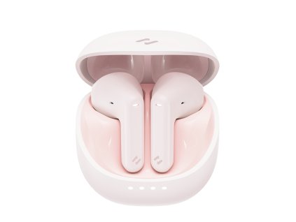 Havit - Bezdrôtové slúchadlá TW931 – Bluetooth 5.4, polootvorené do uší, mikrofón, TWS, ENC, USB-C, 300 mAh – ružové