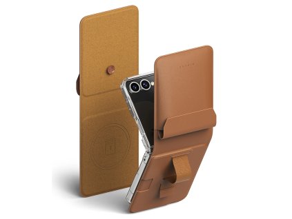 Ringke - Folio Grip Wallet Magnetic ochranný obal na Samsung Galaxy Z Flip7 – hnedý