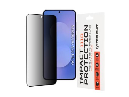 Techsuit - 111D Privacy Full Glue ochranné sklo pre Samsung Galaxy S25 FE – čierna