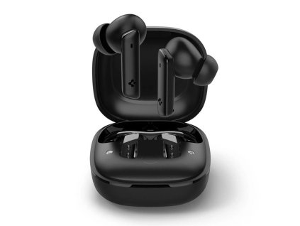 Spigen - Bezdrôtové slúchadlá SA2402 – Bluetooth 5.3, aktívne potlačenie hluku (ANC), mikrofón, nízka latencia, Audio App – čierne