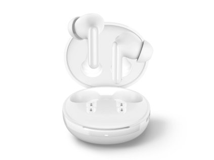 Spigen - Bezdrôtové slúchadlá SA2400 – Bluetooth 5.3, aktívne potlačenie hluku (ANC), mikrofón, dotykové ovládanie, Audio App – biele