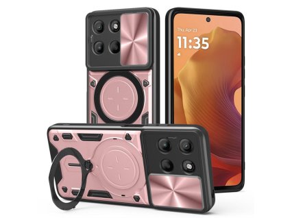 Techsuit - CamGuard Pro ochranný obal na Motorola Moto G15 / G15 Power – ružovozlatý