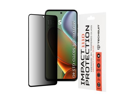 Techsuit - 111D Privacy Full Glue ochranné sklo pre Motorola Moto G15 / G15 Power – čierna