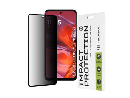 Techsuit - 111D Privacy Full Glue ochranné sklo pre Motorola Moto G05 / E15 – čierna