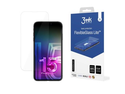 3mk - FlexibleGlass Lite ochranné sklo pre iPhone 15 - číre
