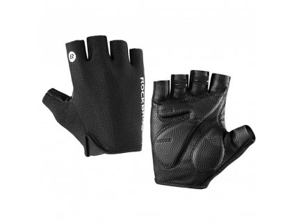 RockBros Poloprstové rukavice (S106BK-L) - s pohodlným dizajnom, z priedušnej tkaniny, veľkosť L - čierne
