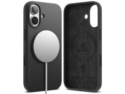 Ringke - Silicone Magnetic MagSafe ochranný obal na iPhone 17 – čierny