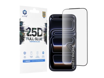 Lito - 2.5D FullGlue Glass ochranné sklo pre iPhone 17 Pro – čierna