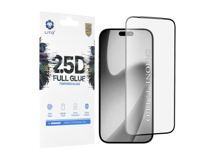 Lito - 2.5D FullGlue Glass ochranné sklo pre iPhone 17 Pro – čierna