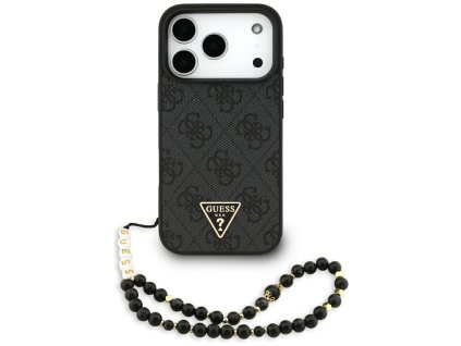 Guess - Hardcase 4G Triangle Logo MagSafe s popruhom ochranný obal na iPhone 17 Pro - čierny