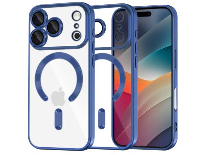 Techsuit – Luxury Crystal MagSafe kryt na iPhone 17 Pro – tmavomodrý