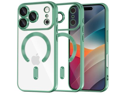 Techsuit – Luxury Crystal MagSafe kryt na iPhone 17 Pro – svetlozelený