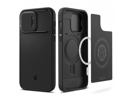 Spigen Optik Mag Armor obal na - iPhone 14 pro - čierny