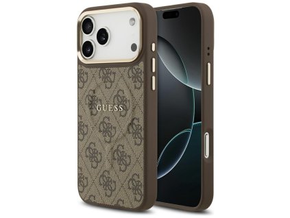 Guess – Hardcase 4G Classic MagSafe obal na iPhone 17 Pro – hnedý