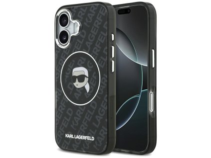 Karl Lagerfeld – IML MagSafe obal na iPhone 17 – čierny Karl`s Head