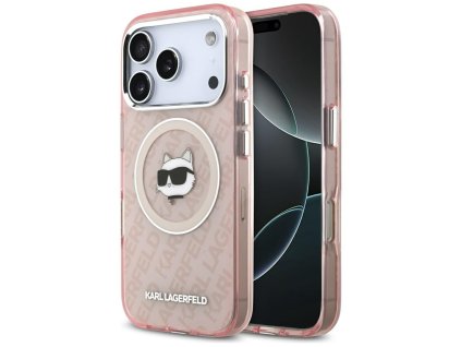 Karl Lagerfeld – IML MagSafe obal na iPhone 17 Pro – ružový Choupette`s Head