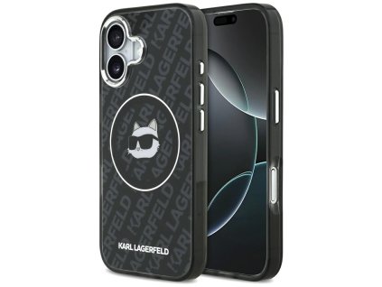 Karl Lagerfeld – IML MagSafe obal na iPhone 17 – čierny Choupette`s Head