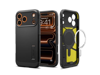 Spigen – Tough Armor "T" MagSafe ochranný obal na iPhone 17 Pro Max – čierny