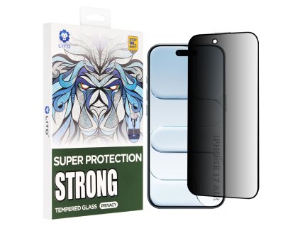 Lito – D+ Max Strong Privacy ochranné sklo na iPhone 17 Air – čierne
