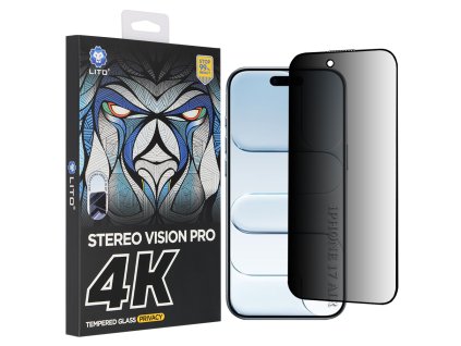 Lito – D+ Max 4K Privacy ochranné sklo na iPhone 17 Air – čierne
