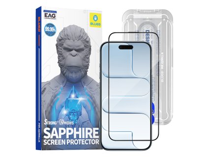 Blueo – Premium Sapphire nerozbitné / nepoškriabateľné 9H ochranné sklo na iPhone 17 Air – čierne