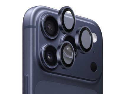 Blueo – Original Metal Frame Lens Glass kovový rámik s ochranným sklom objektívu na iPhone 17 Pro / iPhone 17 Pro Max – tmavomodrý