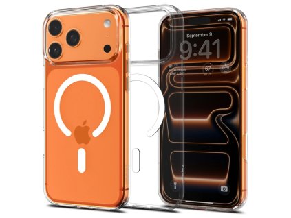Spigen – Liquid Crystal MagSafe ochranný obal na iPhone 17 Pro – priehľadný / biely