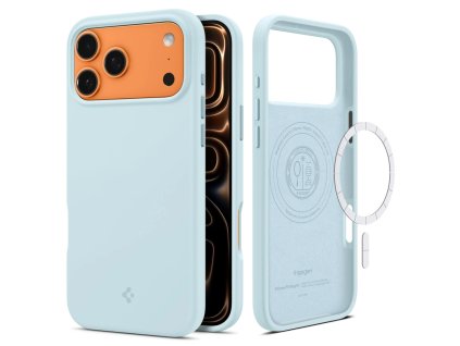 Spigen – Silicone Fit MagSafe ochranný obal na iPhone 17 Pro – tlmený modrý