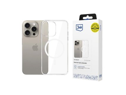 3mk - Clear MagCase magnetický číry obal na iPhone 15 Pro Max - priehľadný