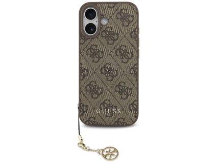 Guess – Hardcase 4G Charm Cradle MagSafe obal na iPhone 17 – hnedý