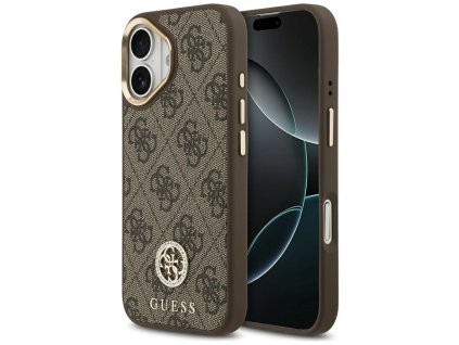 Guess – Hardcase 4G Strass Logo MagSafe obal na iPhone 17 – hnedý