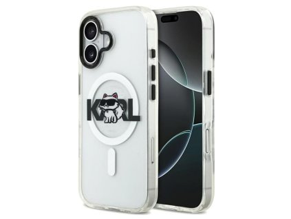 Karl Lagerfeld – IML Choupette Sketch Logo MagSafe obal na iPhone 17 – priehľadný