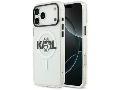 Karl Lagerfeld – IML Choupette Sketch Logo MagSafe obal na iPhone 17 – priehľadný