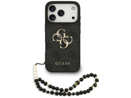 Guess – Hardcase 4G Classic Logo s popruhom obal na iPhone 17 Pro – čierny