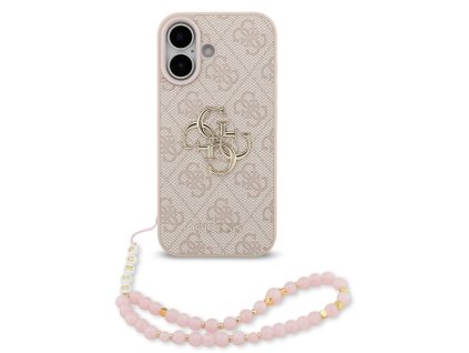 Guess – Hardcase 4G Classic Logo s popruhom obal na iPhone 17 – ružový