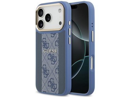 Guess – Hardcase 4G Stripe MagSafe obal na iPhone 17 Pro – modrý