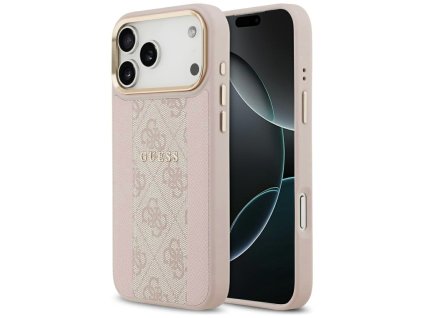 Guess – Hardcase 4G Stripe MagSafe obal na iPhone 17 Pro Max – ružový