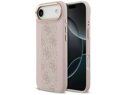 Guess – Hardcase 4G Stripe MagSafe obal na iPhone 17 Air – ružový